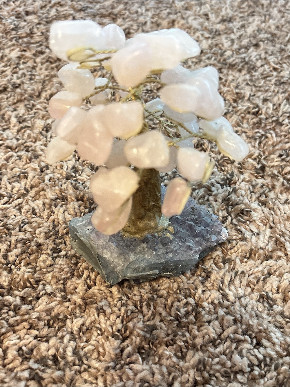 Rose Quartz & Amethyst Gemstone Tree - Decorative Accent
